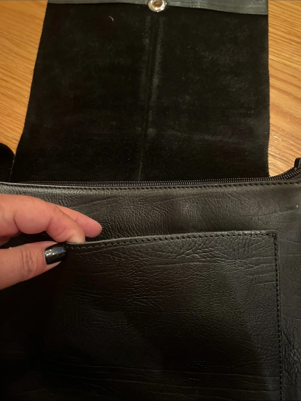 Emporio Armani Black Leather Crossbody Bag